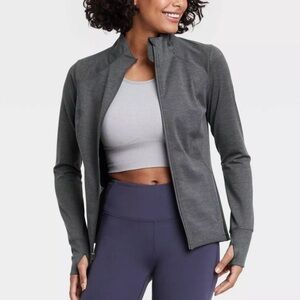 All In Motion Front Zip Athletic Top in Grey